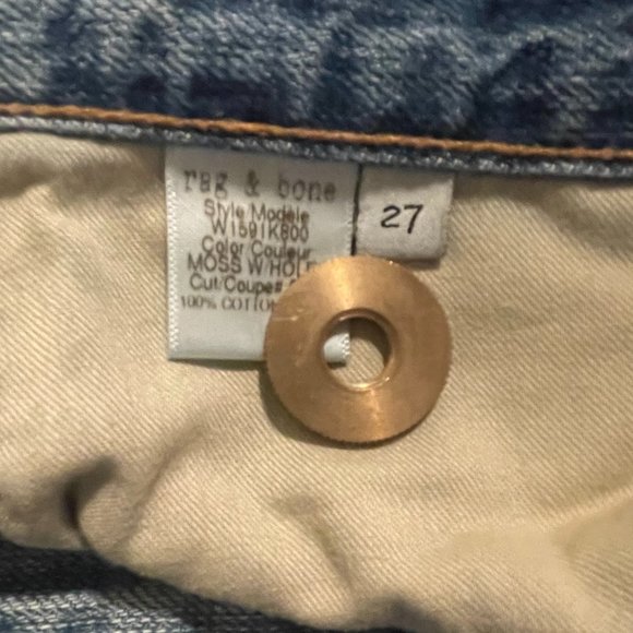 RAG & BONE Boyfriend Jeans Distressed in Moss Color - Size 27 - Picture 10 of 11
